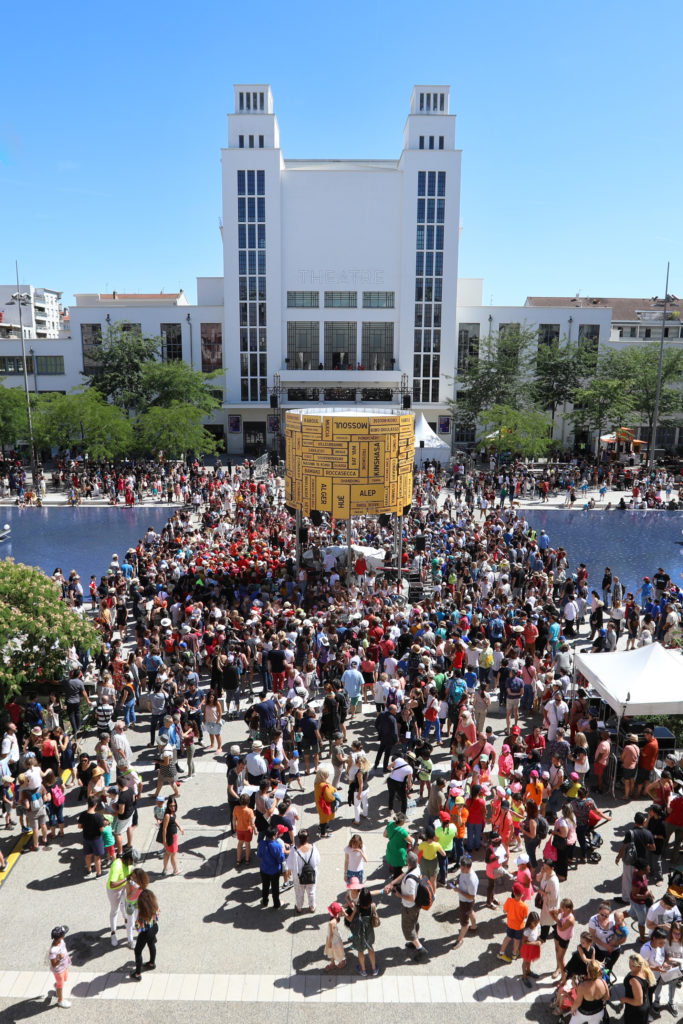 La place Lazare-Goujon, à l’occasion du festival Charivari, en juin 2018