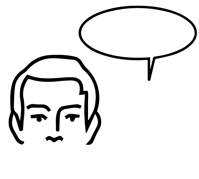 Pictogramme d'un visage avec une bulle