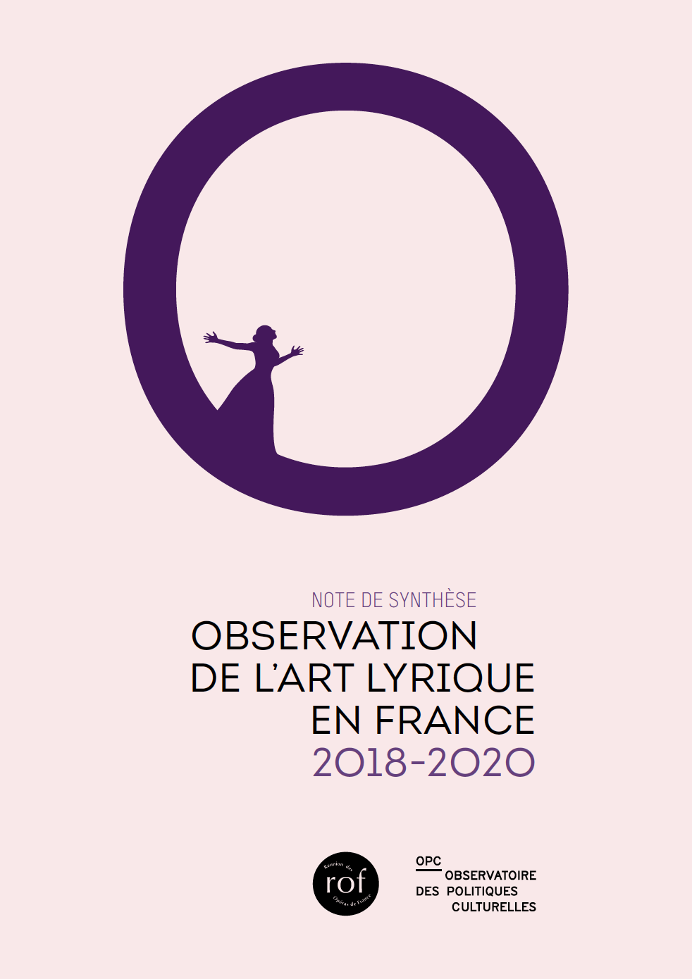 Couverture de la note Observation de l'art lyrique en France 2018-2020. Silhouette de femme qui chante.
