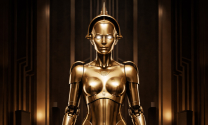 Image généré par une intelligence artificielle représentant un robot similaire à celui de Metropolis.